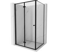 Mexen Mist-F Box doccia pieghevole, variante sinistra, 100 x 95 cm, vetro con cornice nera da 6 mm, finitura nera