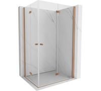 Mexen Mist-F Duo Box doccia pieghevole, variante destra, 75 x 85 cm, vetro trasparente 6 mm, finitura rame spazzolato