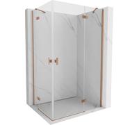 Mexen Mist-H Duo Box Doccia Apertura Destra 75x85 Trasparente Rame Spazzolato