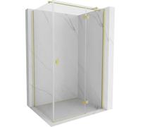 Mexen Mist-H T Box Doccia Porta Oscillante Destra 80x95 Trasparente Oro Spazzolato