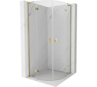 Mexen Mist L - Box doccia orientabile a quarto di cerchio, 100 x 100 cm, trasparente, oro