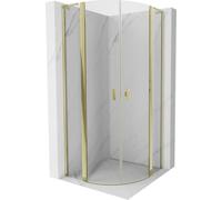 Mexen Mist L Box Doccia Orientabile Semicircolare 100x100 Trasparente Oro