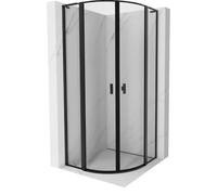 Mexen Mist L Box Doccia Quarto Cerchio Orientabile 80x80 Telaio Nero