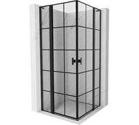 Mexen Mist L Duo Box Doccia Orientabile 110x110 Griglia Nera Nero