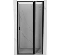 Mexen Mist L - Porta doccia girevole destra, 105 cm, telaio nero, nero