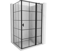 Mexen Mist T Box Doccia Orientabile Destro 75x110 Griglia Nera Nero