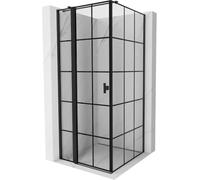 Mexen Mist T Box Doccia Orientabile Sinistra 75x75 Griglia Nera Nero