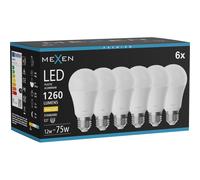 Mexen Nova 6x Lampadina LED E27, A60, 12W, Calda - 3000K, 1260 lm - L100-E27-1230-01x06 95437 5907931017921