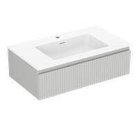 Mexen Rivel mobile bagno 80 cm con lavabo Otis, 1 cassetto, scanalato, grigio opaco/bianco opaco - 91A20-08023-1-BF62-W18M01 82605 5905315494146