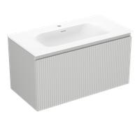Mexen Rivel mobile da bagno 90 cm con lavabo Vela, 1 cassetto, scanalato, grigio opaco/bianco opaco - 91A20-09047-1-BF62-W23M01 84514 5905315501707