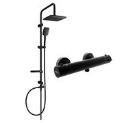Mexen Sven set doccia esterno con soffione doccia e rubinetto doccia termostatico Kai, nero - 77100262-70 5975 5907709180598