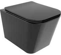 Mexen Teo - Tavoletta WC Rimless con sedile Soft-Close, in duroplast, nero lucido