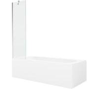 Mexen Vasca da bagno rettangolare Vega, 180 x 80 cm, con rivestimento e paravento a 1 ala da 50 cm