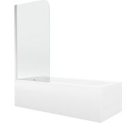 Mexen Vasca da bagno rettangolare Vega, 180 x 80 cm, con rivestimento e paravento a 1 ala da 75 cm