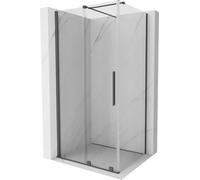 Mexen Velar Box doccia estensibile 110 x 100 cm, trasparente, grigio spazzolato - 871-110-100-01-66