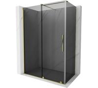 Mexen - Velar - Box doccia estensibile 140 x 80 cm, grafite, oro