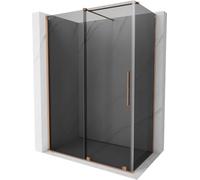 Mexen - Velar Box doccia estensibile 140 x 80 cm, grafite, rame spazzolato
