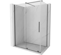Mexen Velar Box doccia estensibile 150 x 90 cm, trasparente, grigio spazzolato - 871-150-090-01-66