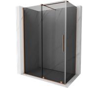 Mexen Velar cabina doccia scorrevole 140 x 75 cm, grafite, rame spazzolato - 871-140-075-41-65 48666 5905315295446