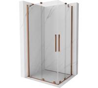 Mexen Velar Duo Box doccia estensibile 90 x 80 cm, colore: oro rosa trasparente - 871-090-080-02-60