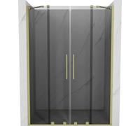 Mexen Velar Duo - Porta scorrevole per doccia, 140 cm, grafite e oro spazzolato