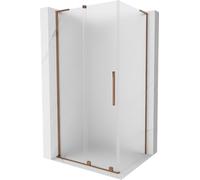 Mexen - Velar L - Box doccia estensibile 100 x 110 cm, colore grigio, oro rosa