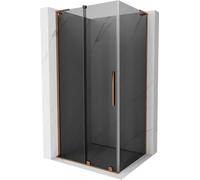 Mexen - Velar L Box doccia estensibile 120 x 75 cm, grafite, oro rosa