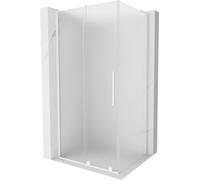 Mexen - Velar L - Box doccia estensibile 90 x 75 cm, colore grigio, bianco