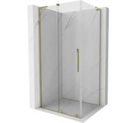 Mexen - Velar L Box doccia estensibile 90 x 75 cm, trasparente, oro