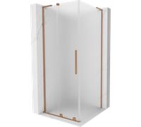 Mexen Velar L cabina doccia scorrevole 100 x 100 cm, ghiaccio, rame spazzolato - 871-100-100-33-65 44238 5905315307903