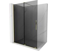 Mexen Velar Parete Doccia A Scorrevole Walk-In 140x200 Grafite 8mm Oro