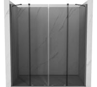Mexen Velar Porta Doccia Scorrevole Duo, 170 cm, Graphite, Gun Metal
