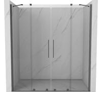 Mexen Velar Porta Scorrevole Duo, 170 cm, Trasparente, Gun Metal