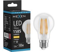 Mexen Vintis Lampadina a filamento LED E27, A60, 12W, Calda - 2700K, 1585 lm, trasparente - L150-E27-1227-00 95179 5905315979728