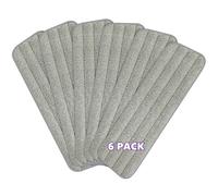 MEXERRIS 6 Pezzi Panno Mocio in Microfibra, Mop Pads Ricambio Panni Riutilizzabili e Lavabili in Lavatrice per Scopa Lavapamenti a Spruzzo, Grigio, 39 x 13 cm