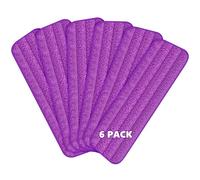 MEXERRIS 6 Pezzi Panno Mocio in Microfibra, Mop Pads Ricambio Panni Riutilizzabili e Lavabili in Lavatrice per Scopa Lavapamenti a Spruzzo, Viola, 39 x 13 cm