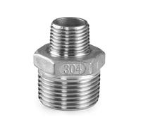 MEXEWORD 1 pz DN8 DN10 DN15 DN20 DN25 DN32 DN40 Filettatura Maschio Nipplo Esagonale Unione 304 Raccordo for Tubo in Acciaio Inossidabile Connettore Accoppiatore Acqua Olio Aria(DN32 to DN20)