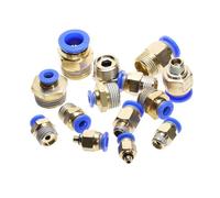 MEXEWORD 10 Pezzi Raccordi rapidi 1/8'' 1/4'' 3/8'' 1/2'' Raccordo Pneumatico Dritto a Pressione for collegare Le Parti del compressore d'Aria PC6-01 6-02 8-02 4-01 10-02(PC6-02)