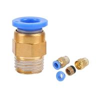 MEXEWORD 10 Pezzi Raccordo connettore Aria Pneumatico PC 4mm 6mm 8mm 10mm 12mm Filettatura 1/4" 1/8" 3/8 1/2 Raccordi for Tubi Flessibili Connettori rapidi for Tubi(12mm 1/4")