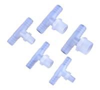 MEXEWORD 5 Pezzi Connettore a T con Filettatura Maschio G1/8 G1/4 Giunto a T a Pagoda a Forma di T Giunto for Tubo Adattatore for Tubo Flessibile for Acquario(6-G1I8-6)