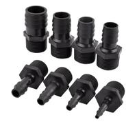 MEXEWORD 5 Pezzi Neri G1/2'' 3/4'' Filettatura Esterna Giunto Pagoda Acquario Serbatoio filettato connettore Dritto Tubo di irrigazione Giardino Acqua Diretta(G1I2-6mm Black)