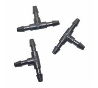 MEXEWORD 50 Pezzi Tubo da Giardino 3/5 mm spinato connettore a T uguale for Diametro Interno 3 mm Tubo di Collegamento Giunto a T in plastica for irrigazione da Giardino