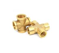 MEXEWORD Raccordo for Tubo in Ottone, connettore a 4 Vie, Croce, 1/4", 3/8", 1/2", Filettatura Maschio, Adattatore for Giunto a barbiglio in Rame(1/4")