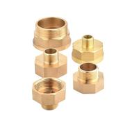 MEXEWORD Raccordo Riduttore Esagonale in Ottone da 1,2 1,5 2 Pollici, Filettatura Femmina-Maschio, Raccordo for Tubo in Rame, Filtro for Acquario, Raccordo for Giardino(1.2 inch)