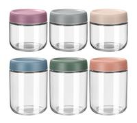 Mexgcom 6 Pezzi Barattoli di Vetro Con Coperchi, Occhiali da Mashing da 300-500 ML Con Tappo a Vite Per Insalata, Chutney, Yogurt, Budino, Marmellata Fatta In Casa, Chicchi Di Caffè, Spezie