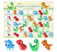 Mexgcom Tavolo da Allenamento Vasino Bambini Magnetici, 40 Adesivi di Dinosauri Magnetici, Tavolo Magnetico Montessori, Tavola di Ricompensa Interattiva per Allenamento per Servizi Igienici