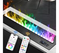 Mexhom Camino a vapore acqueo, fuoco elettrico intelligente con telecomando, controllo app fuoco elettrico multicolore, 1000mm