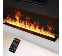 Mexhom Camino a vapore d'acqua, fuoco elettrico intelligente con telecomando, colore della fiamma del camino elettrico, 1200mm