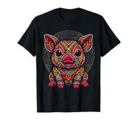 Mexican Aztec Maya Pig Mitologia Opere d'Arte Indigene Maglietta