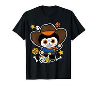 Mexican Boy Sugar Skull Dia de Los Muertos Day of The Dead Maglietta